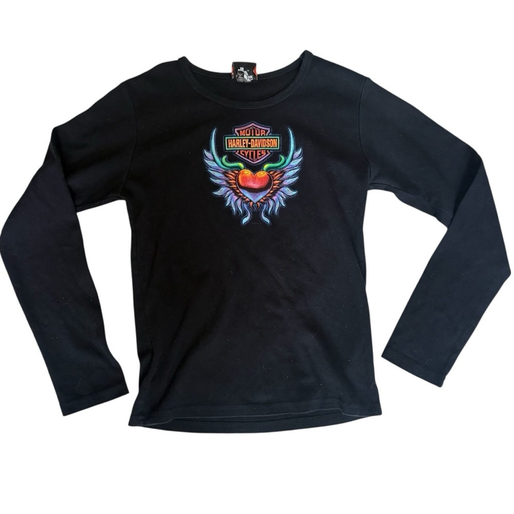 Harley-Davidson  Black Long Sleeve Tee with Heart Vallejo CA